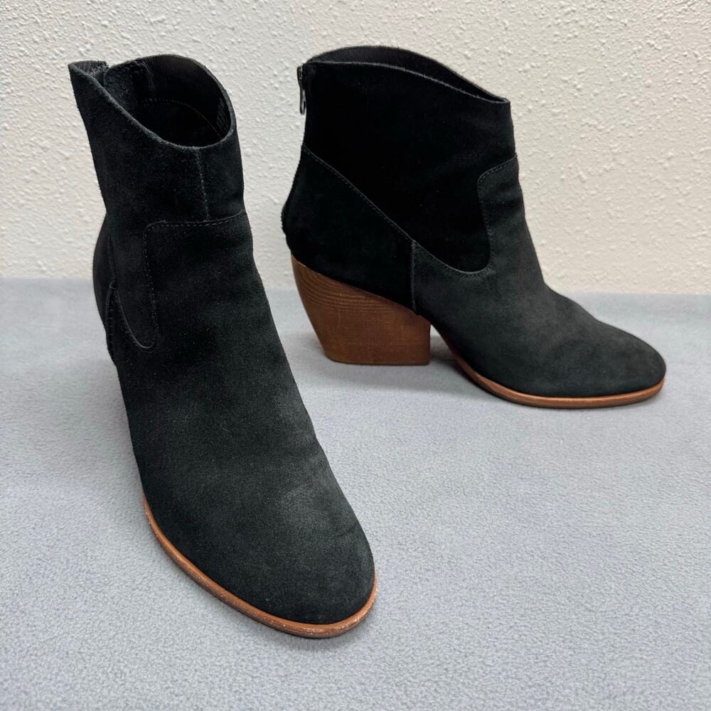 Kork Ease Lapra Wedge Boots‎ Womens 10M Black Suede Leather Western Boho Casual